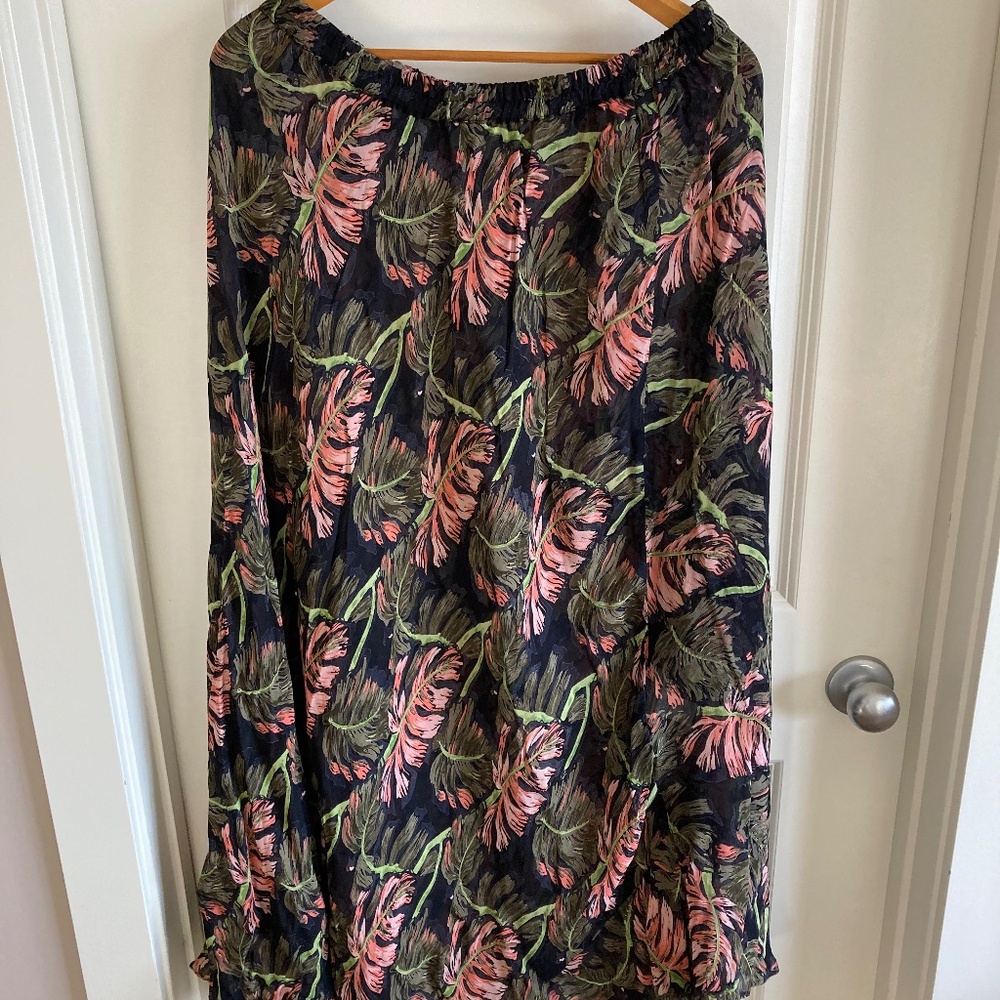 Coldwater Creek Reversible Flowy Floral Maxi Skirt Sz XL in EUC!